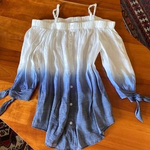 Shoulderless ombré blouse